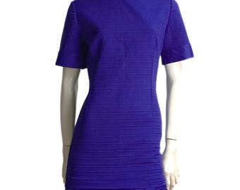 Vestido tubo vintage de lana Gianni Versace 1988 – Cóctel de noche morado XS