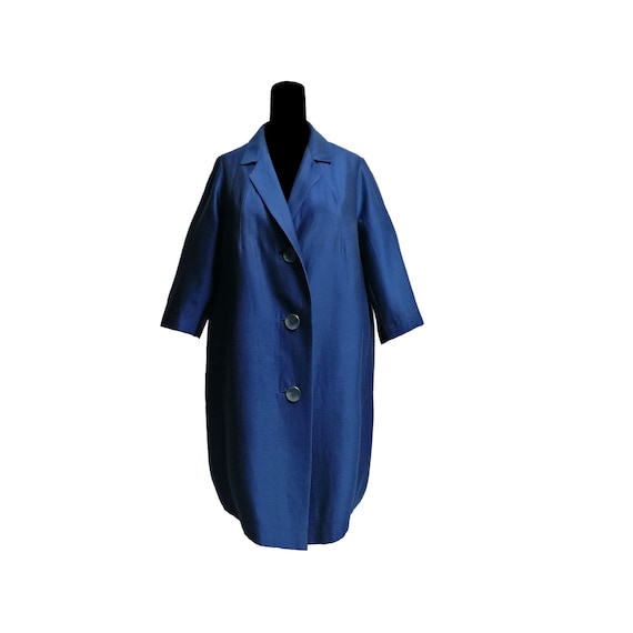 Cocoon overcoat silk wool coat manteaux vintage 50