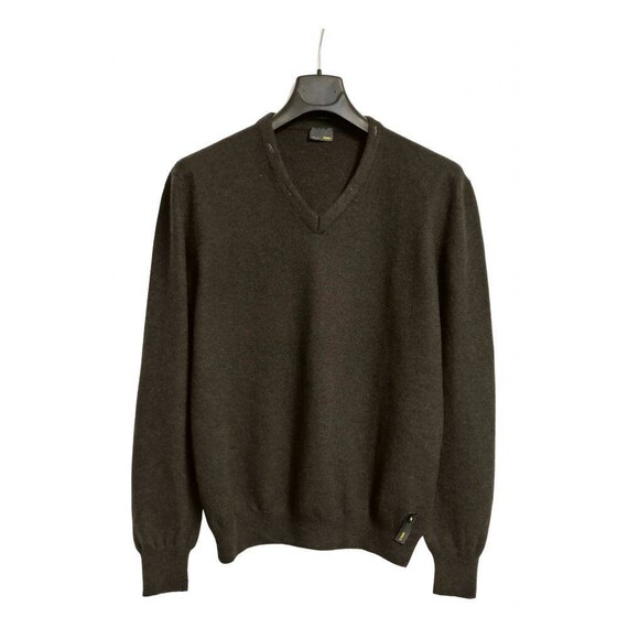 FENDI Men Sweater L Wool Brow Pull 