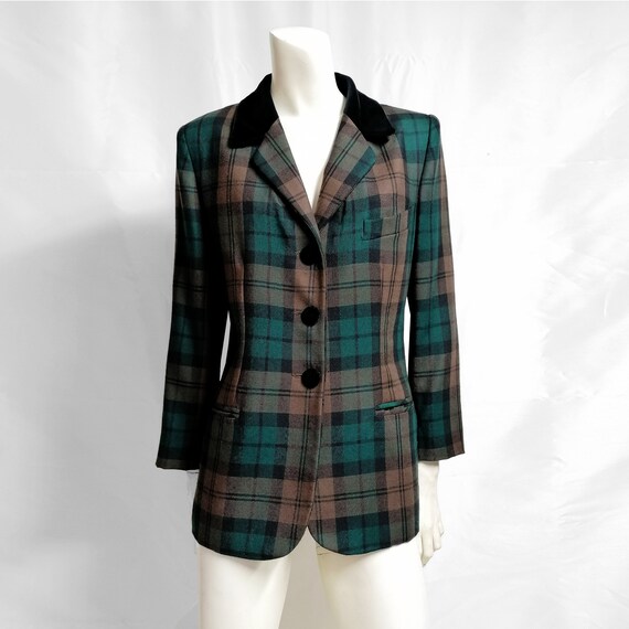 Vintage oversize blazer jacket WOOL & Velvet tarta