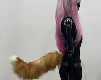Movable Tail Waggle Fox Tail Lifelike Fox Cosplay Furry Partial Fursuit Wolf Creature Wildcat Squirrel Cosplay Tail