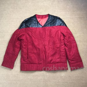 Trek Cosplay Costume The Next Generation Captain Picard Red Jacket Star Cosplay Uniforms Shirt