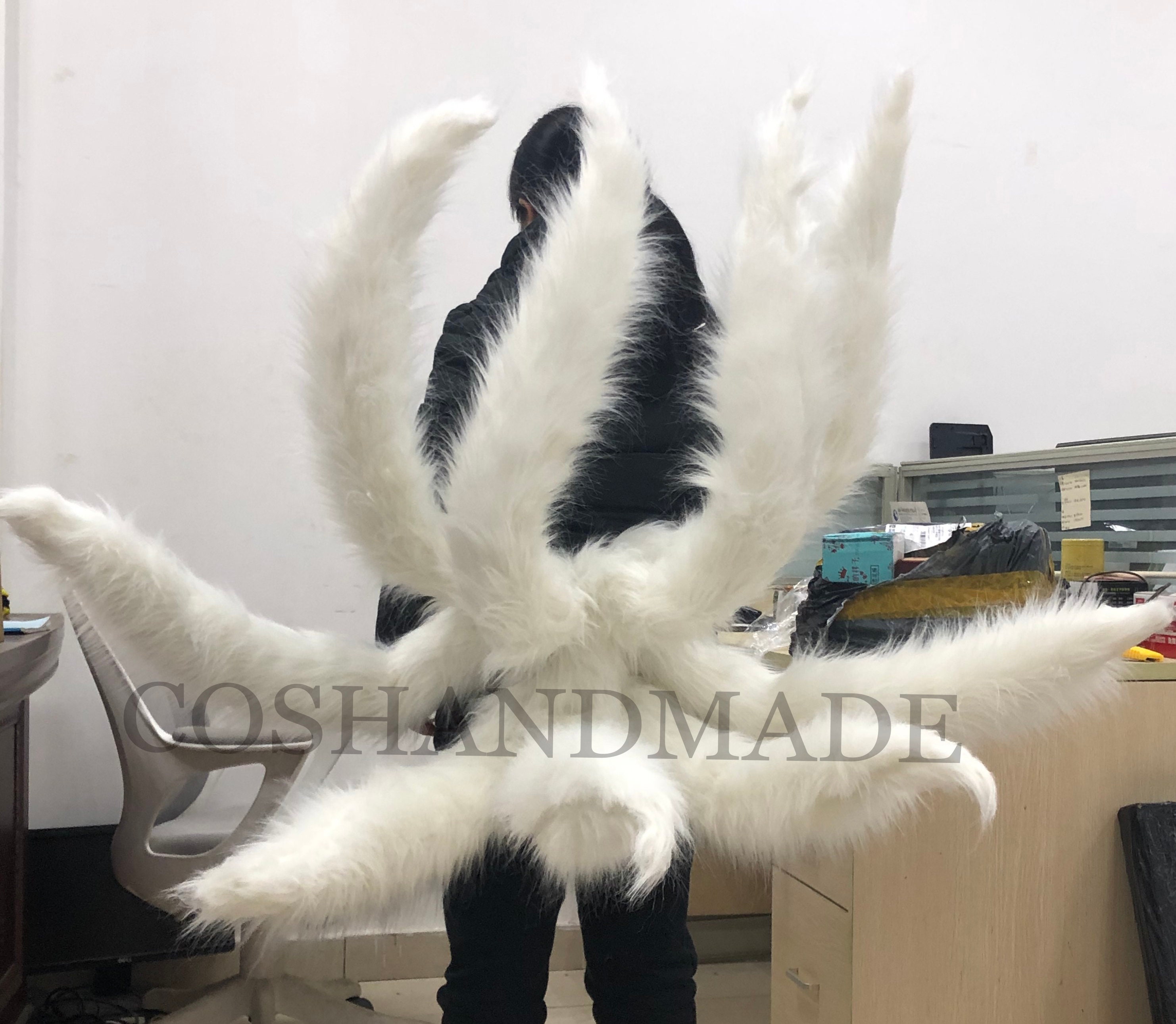 1pc Lifelike Nine Tails Fox Plush Toys Stuffed Animal Nine-Tailed