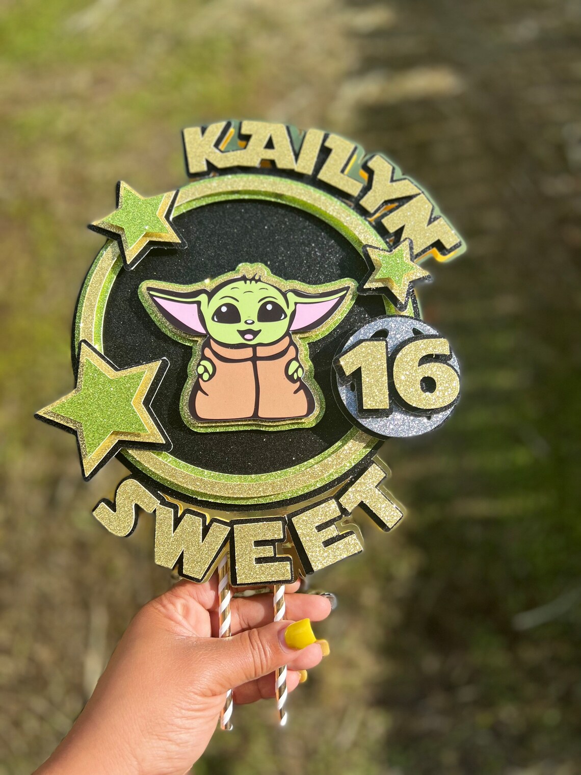 Custom Baby Yoda Cake Topper Cake Topper 3D Cake Topper Etsy