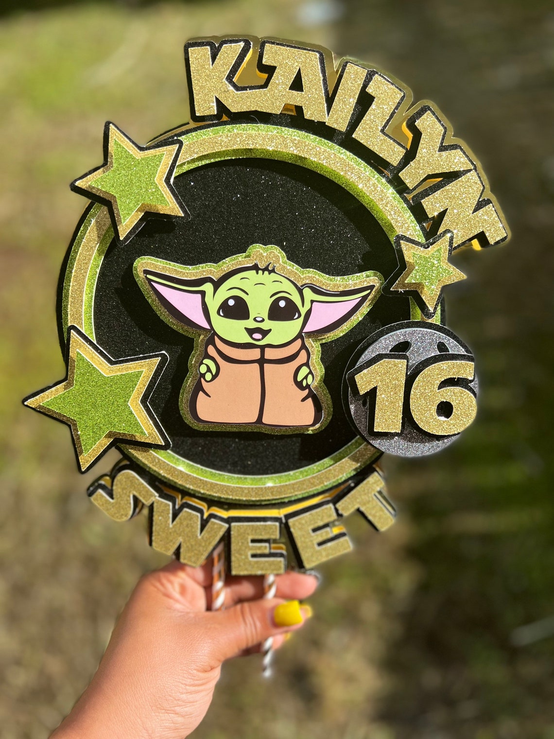 Custom Baby Yoda Cake Topper Cake Topper 3D Cake Topper Etsy