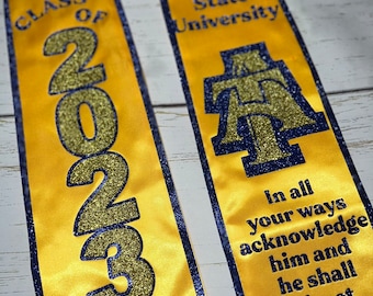 Custom Stole, Graduation, Grad Stole, Graduation stole, Commencement, Class of 2026, Senior, Graduate, 2026, class of 2027, grad sash