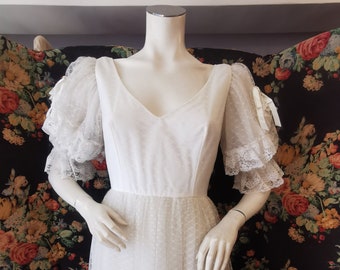 Late 1970's lace wedding dress