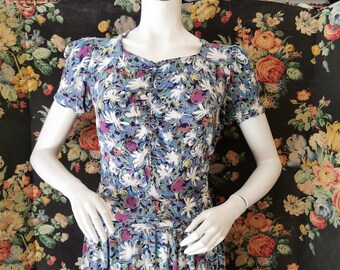 1930's floral print gown with matching belt
