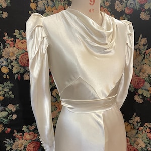 1930s bridal gown satin vintage wedding dress