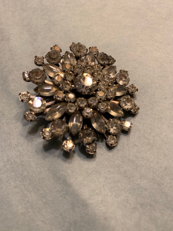 1960s paste crystal brooch - image 1