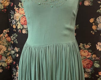 Vintage 1940s Pale Blue Organdie Floral Maxi Length Dress - Etsy