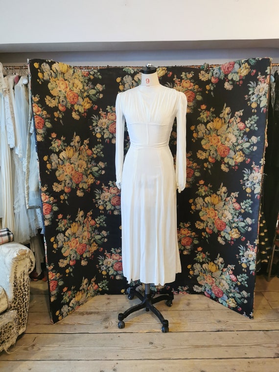 1940's tea length bridal gown - image 2