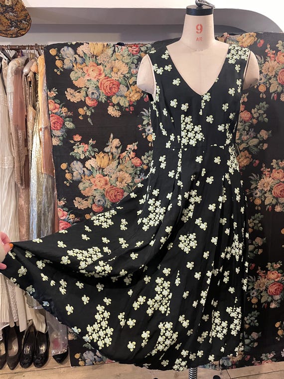 Italian Vintage 90s Marni Dark Green Dress, UK 10, IT 42