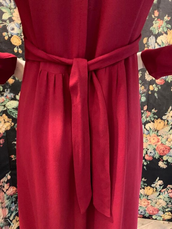 Vintage Ossie Clark for Radley Burgundy Moss Crepe
