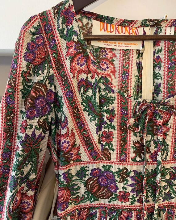 Dolly rockers 60s floral print maxi dress