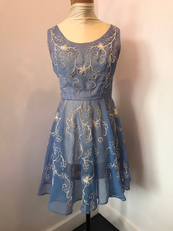 1950s Blue Party Dress