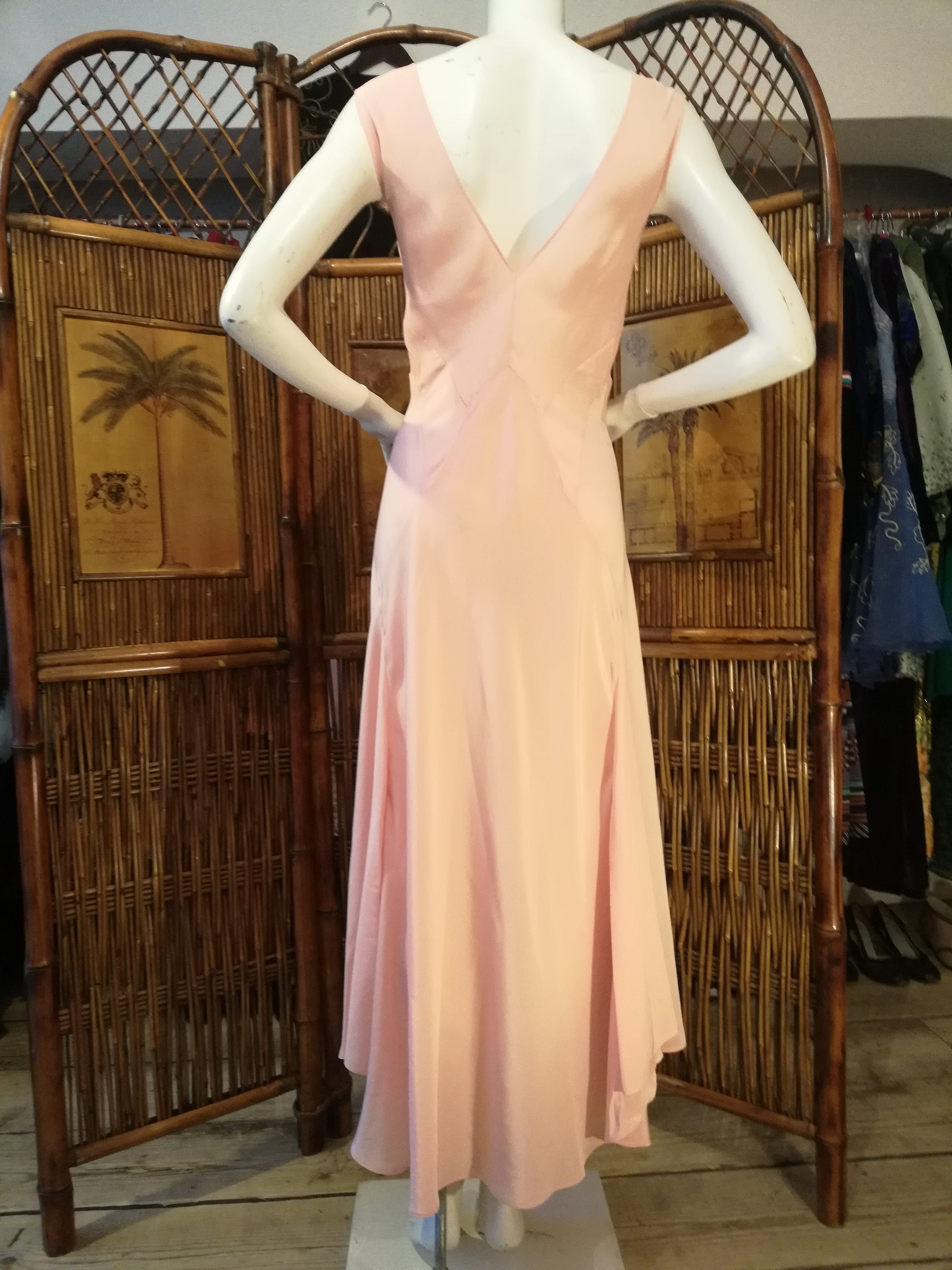 Blush pink Pink 1930's style dress | cowl neck bias cut 30s gown