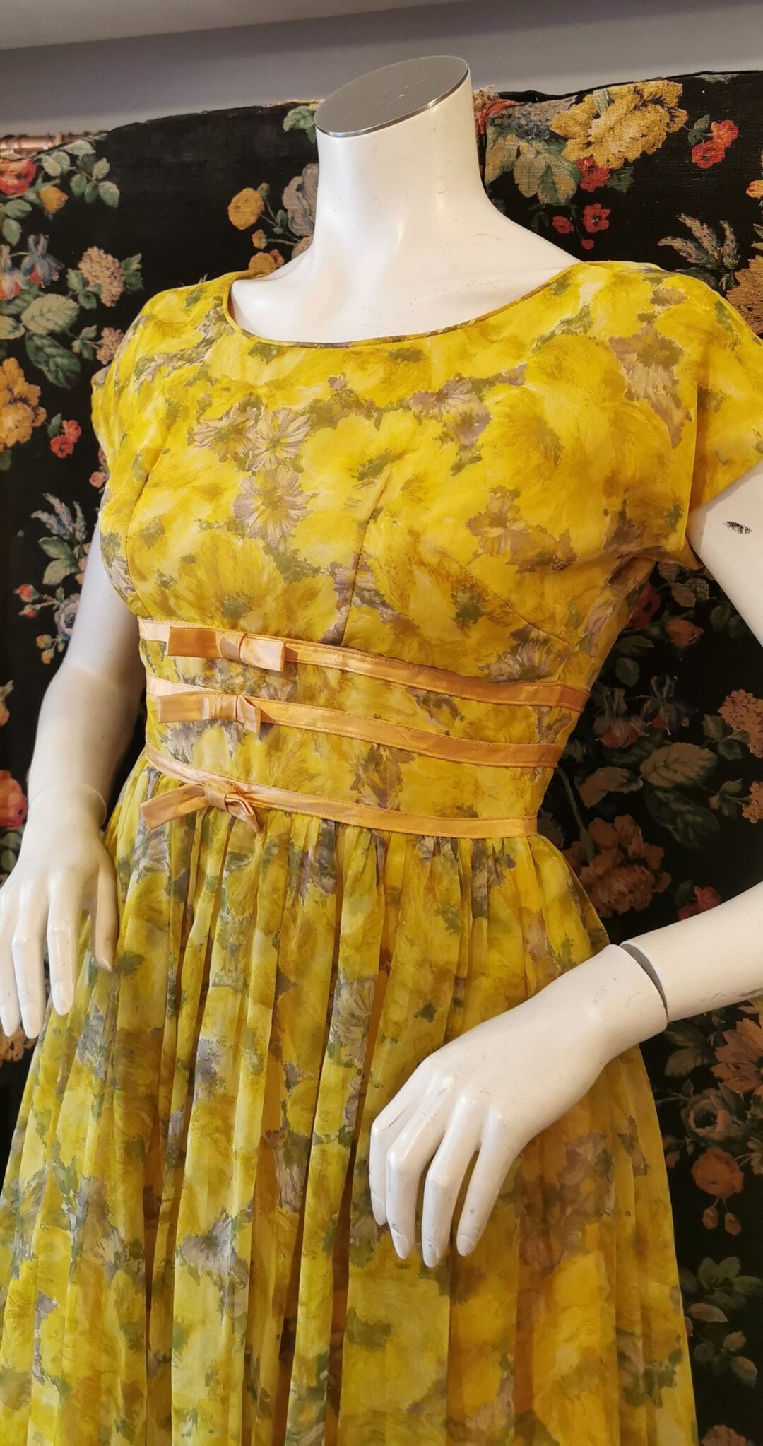 Toni Dress Yellow Floral