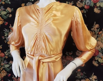 Gold bias cut 1930s gown
