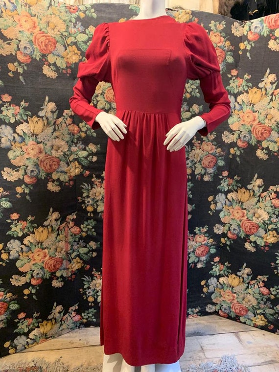 Vintage Ossie Clark for Radley Burgundy Moss Crepe