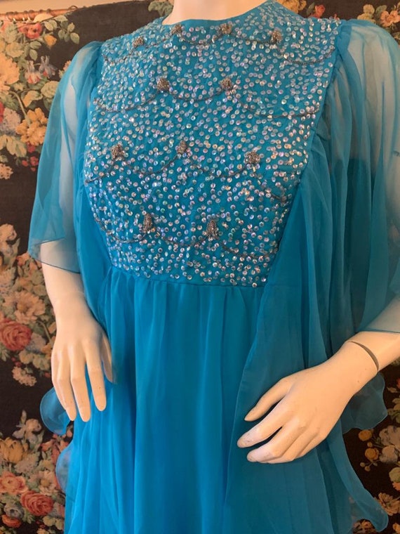 Chiffon angel sleeve maxi dress cheap