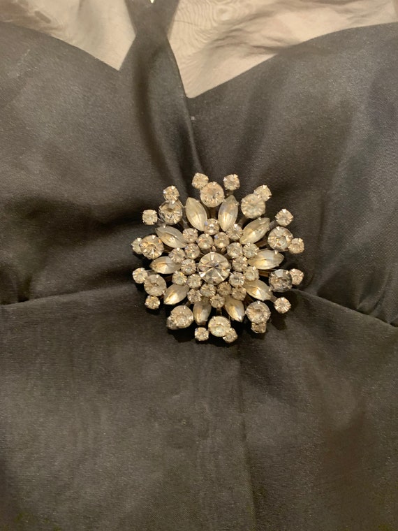 1960s paste crystal brooch - image 3