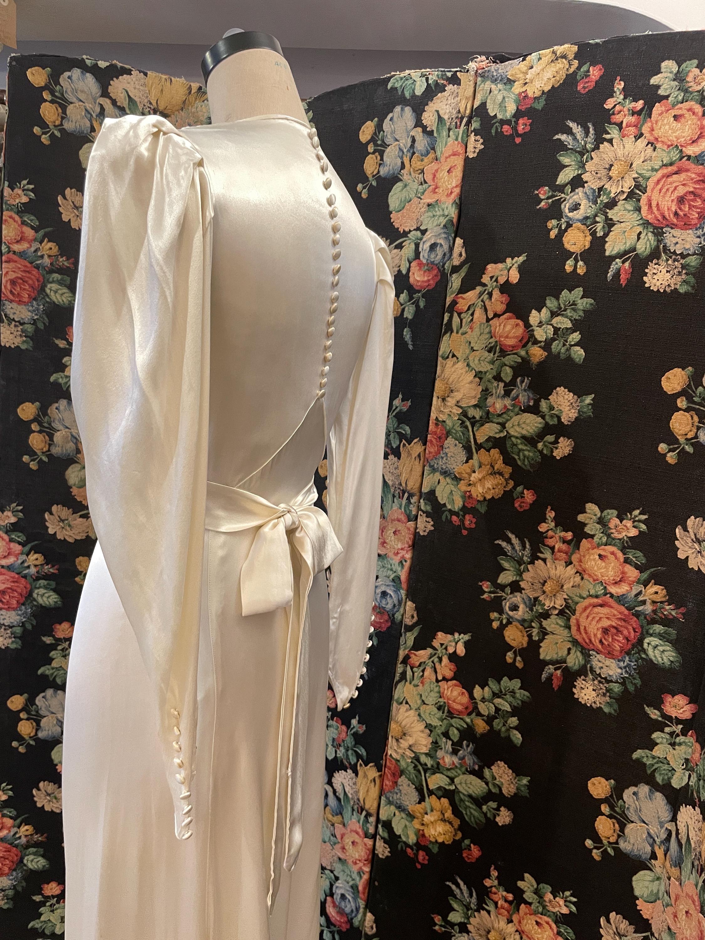liquid satin wedding dress vintage This 1930's liquid satin wedding dress all ready for a new bride! It underwent a pretty big transformation and I'm so pleased with how it turned out! It's about a size XS/S