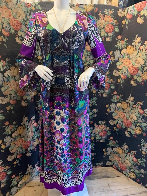 1970s Bold Print Maxi Dress by Colin Glascoe