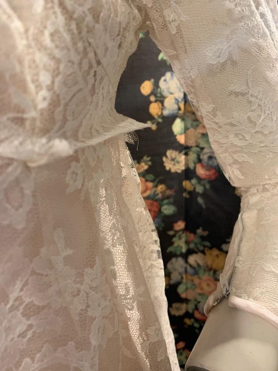 1960s Raw Silk and Lace Wedding Dress Set - image 7