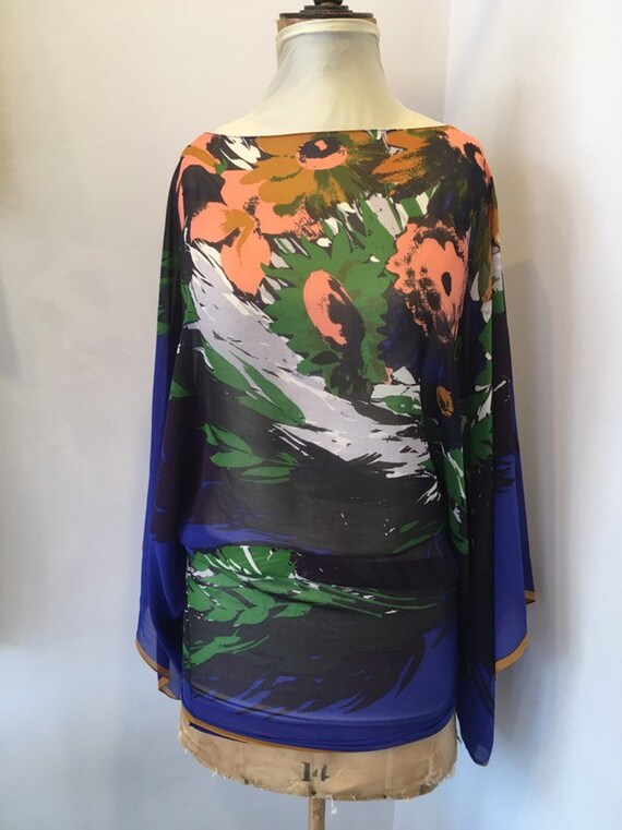 Modern Ossie Clark Silk Chiffon Mini Dress / Top.