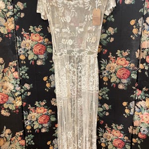 antique lace bridal over dress cream vintage wedding dress