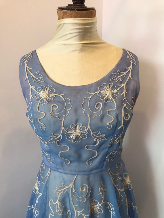 1950s Blue Party Dress - image 4