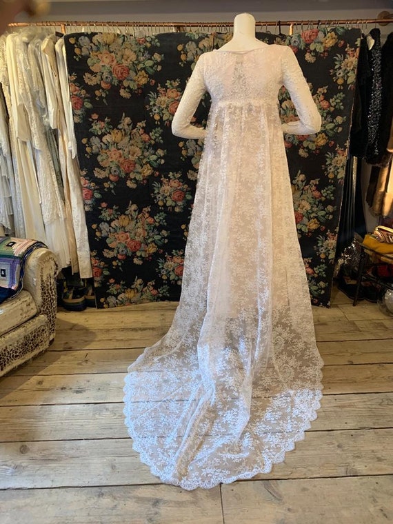 1960s Raw Silk and Lace Wedding Dress Set - image 4