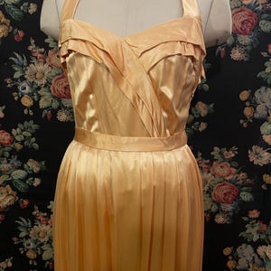 1930s stunning liquid satin gold evening dress