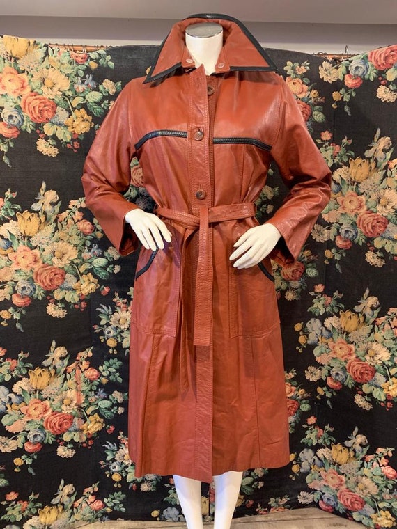 1970s Brown Leather Coat