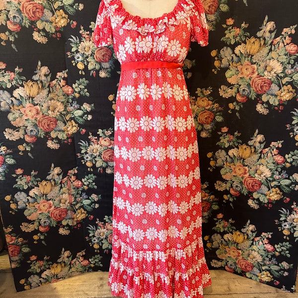 1970s floral maxi dress by California