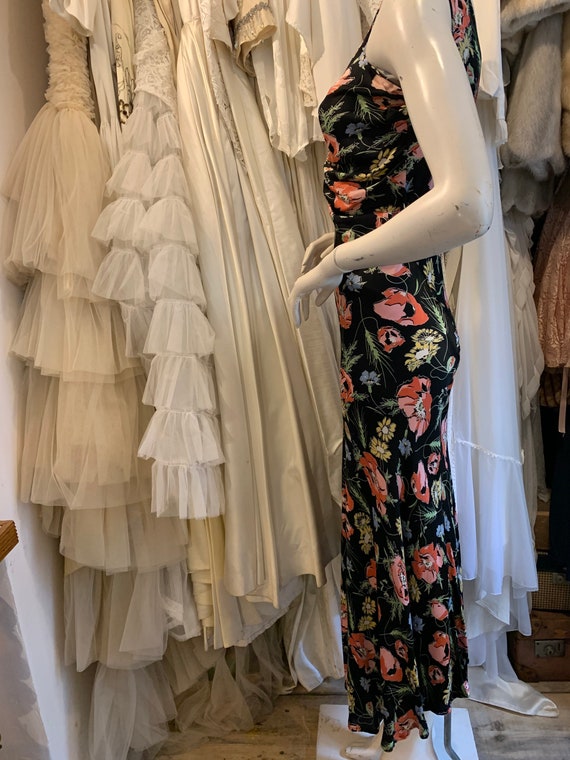 Stunning floral satin 1930s dress
