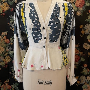 1970s Celia Birtwell print blouse by Ossie Clark