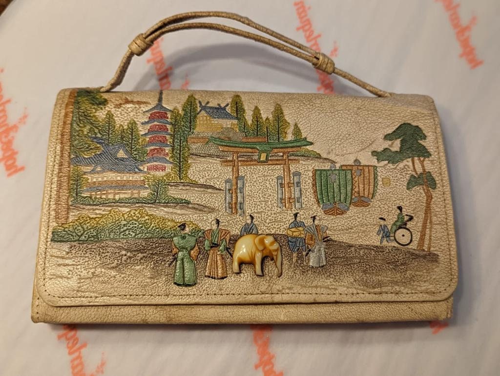 antique アンティーク20s ミニbag 1920s Chinese 'tourist' Embossed Leather Bag - Etsy