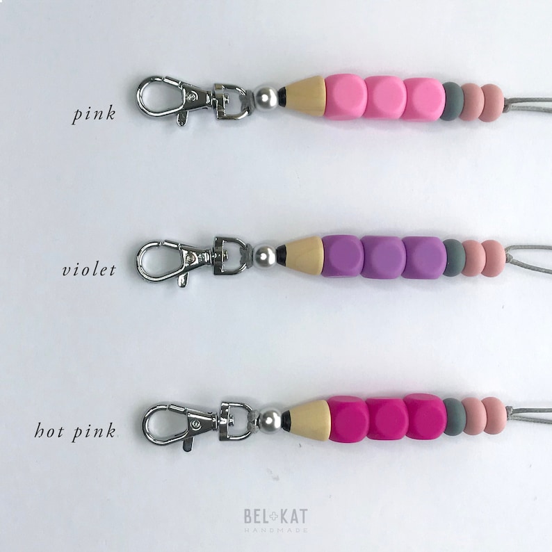TEACHER PENCIL LANYARD or Keychain Silicone Bpa Free Bead Etsy Ireland