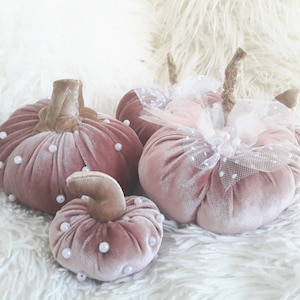 Velvet Pumpkins: Fall Table Decor, Wedding Centerpiece