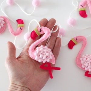 Pink Flamingo Felt Garland Tropical Party Decorations Felt Nursery Decor Baby Girl Gifts Flamingo Pink Flamingo Decor