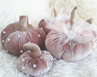 Velvet Pumpkins: Fall Table Decor, Wedding Centerpiece