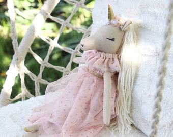 Stuffed Animal Unicorn Doll Nursery Unicorn Decor Stuffed Handmade Toy Unicorn Bedroom Decor for Girls Christmas Gift