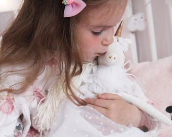 Handmade Unicorn Plush Doll – Soft Stuffed Animal – Fantasy Nursery Decor – Baby Shower Gift – Personalized Unicorn Toy for Kids