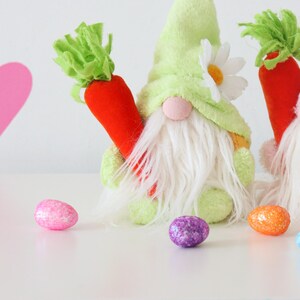 Easter gnome with carrot, Easter decor, Gnome bunny, Easter bunny, Easter tiered tray decor, Spring decor
