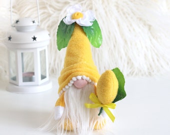 Lemon gnome, Kitchen gnome, Lemon Tier Tray Decorations Farmhouse Gnome, Citrus gnome, Summer gnome, Kitchen Decor