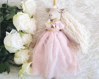 Unicorn Doll, Nursery Unicorn Decor, Stuffed Unicorn, Boho Nursery decor girl, Nursery Decor Room, Unicorn Art Doll