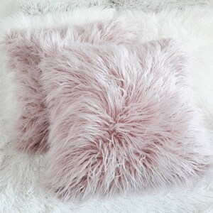 Faux Fur Pillow Cover Off White faux Faux Fur Pillow Cover pure white faux