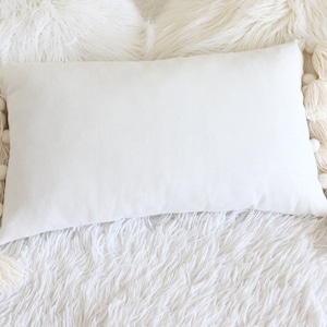 Tassel Pillow Cover, Boho Tassel Pillow Cover, Milk Boho Pillow Case, Pom pom Pillow, 12x20 Boho Pillow Cover, Handmade Tassel